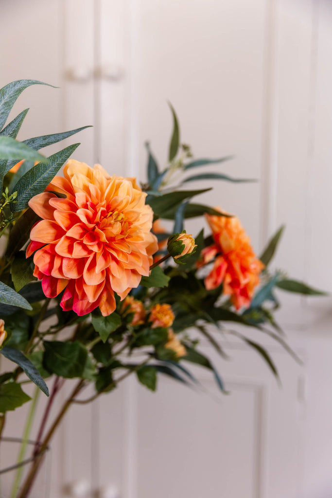 Dahlia real touch - domed spray – Orange