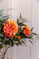Dahlia real touch - domed spray – Orange