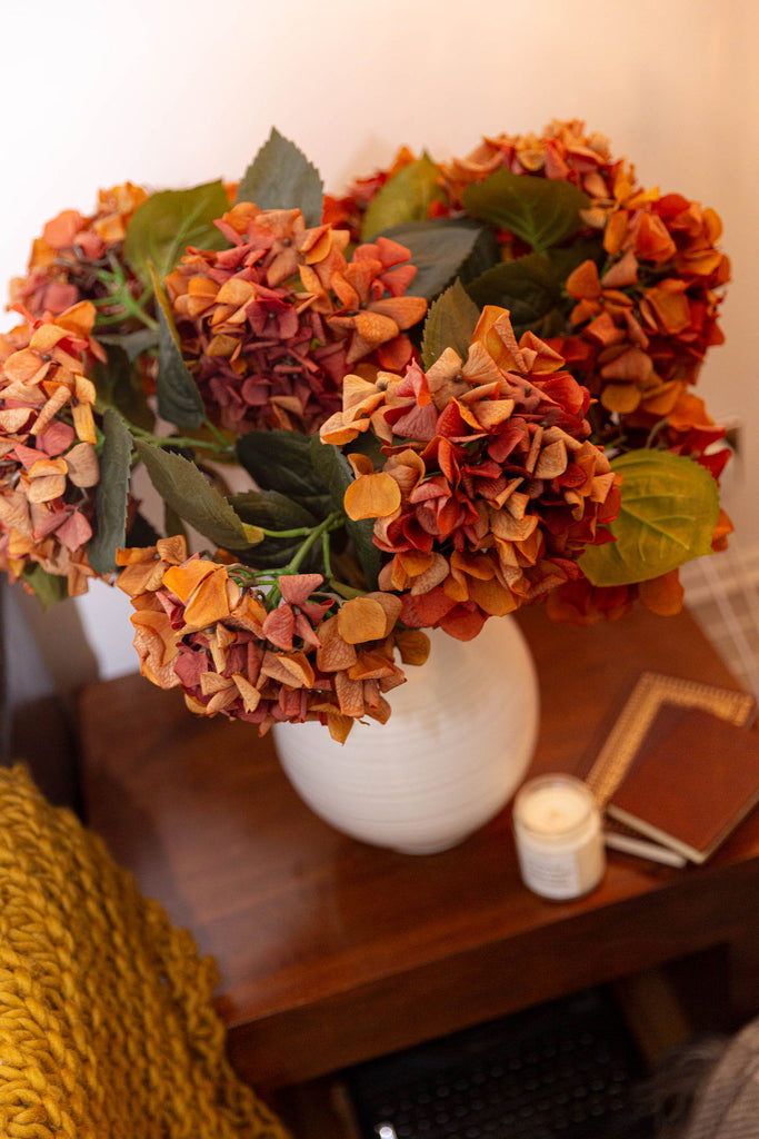 Hydrangea Real Touch - Burnt Orange