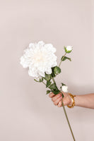 Dahlia - real touch domed spray – Cream