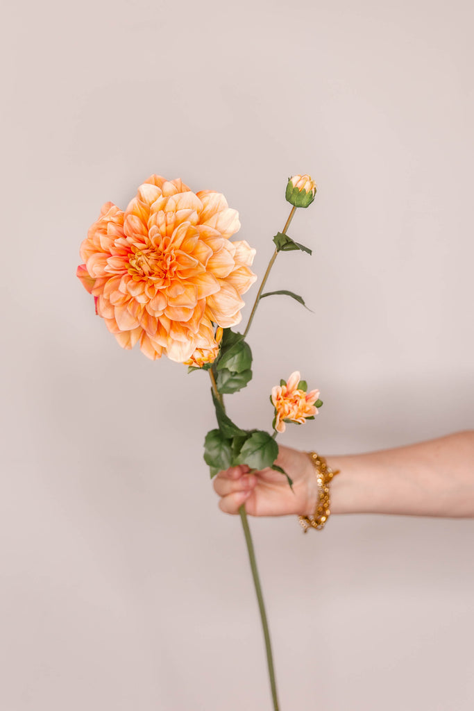Dahlia real touch - domed spray – Orange
