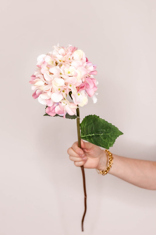 faux floral Hydrangea silk mop head - Pink