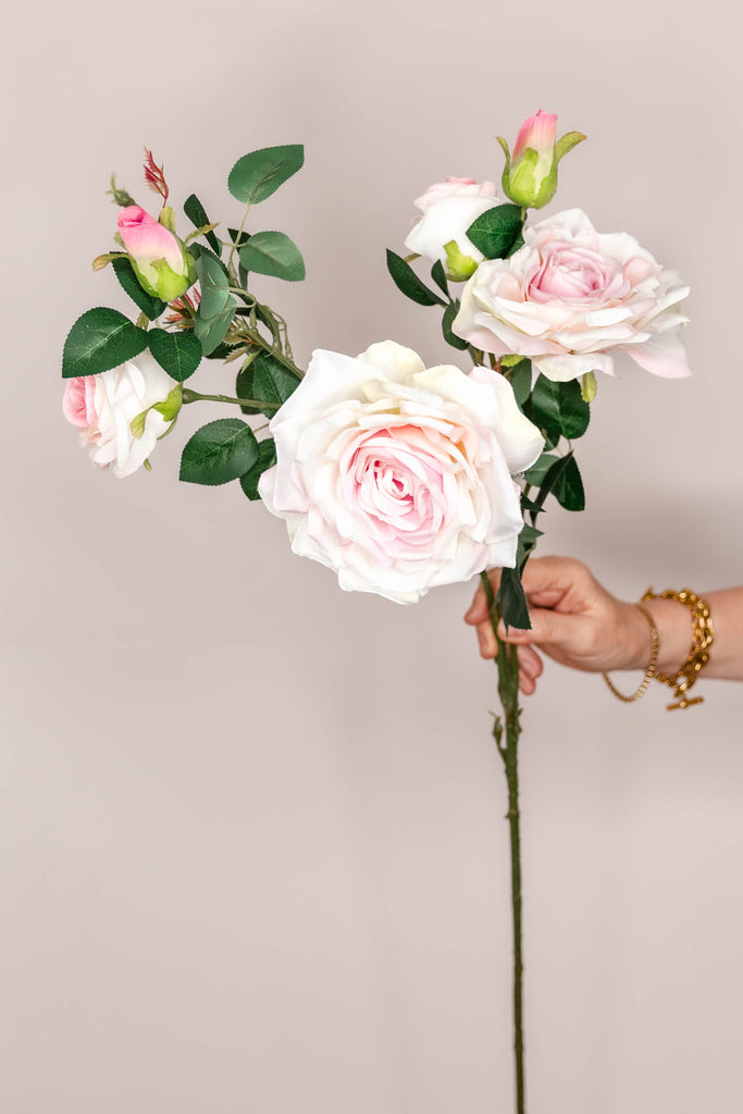 Rose large garden spray – Pale Pink and Cream
