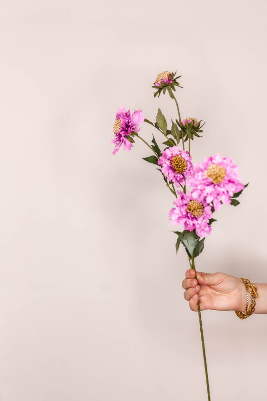  Faux floral Blush Pink Scabiosa 